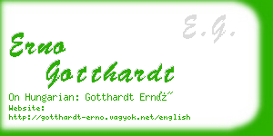 erno gotthardt business card